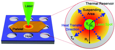 Graphical abstract: Thermal conductivity of suspended single crystal CH3NH3PbI3 platelets at room temperature