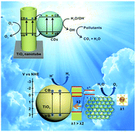 Graphical abstract: Uniform carbon dots@TiO2 nanotube arrays with full spectrum wavelength light activation for efficient dye degradation and overall water splitting