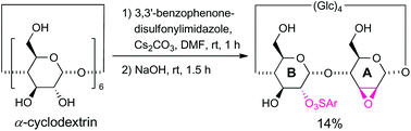 Graphical abstract: A one-pot synthetic method for the hetero-bifunctionalization of α-cyclodextrin at the secondary hydroxyl side with high clockwise–counterclockwise selectivity