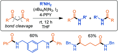 Graphical abstract: Cleavage of 1,3-dicarbonyls through oxidative amidation