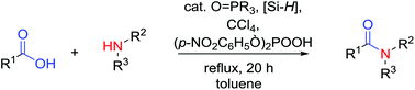 Graphical abstract: Poly(methylhydrosiloxane) as a green reducing agent in organophosphorus-catalysed amide bond formation