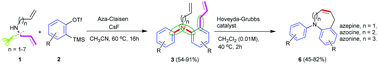 Graphical abstract: Synthesis of medium-sized aryl-fused nitrogenous heterocycles via sequential aryne aza-Claisen rearrangement/ring-closing metathesis