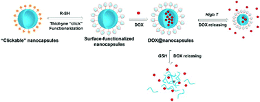 Graphical abstract: “Click” functionalization of dual stimuli-responsive polymer nanocapsules for drug delivery systems