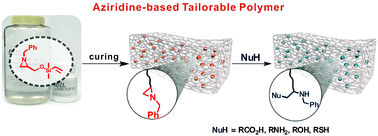 Graphical abstract: Aziridine-functionalized polydimethylsiloxanes for tailorable polymeric scaffolds: aziridine as a clickable moiety for structural modification of materials