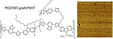 Graphical abstract: All-conjugated P3HT donor PCDTBT acceptor graft copolymers synthesised via a grafting through approach