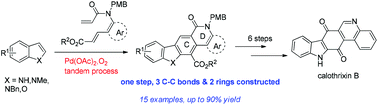 Graphical abstract: A rapid construction of a specific quino[4,3-b] carbazolone system and its application for the synthesis of calothrixin B