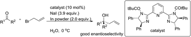 Graphical abstract: Enantioselective Barbier-type allylation of ketones using allyl halide and indium in water