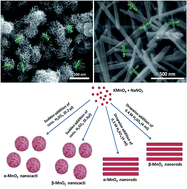 Graphical abstract: Morphology and phase tuning of α- and β-MnO2 nanocacti evolved at varying modes of acid count for their well-coordinated energy storage and visible-light-driven photocatalytic behaviour