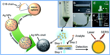 Graphical abstract: Facile fabrication of silver nanoparticle-coated silica-C18 core–shell microspheres and their applications in SERS detection