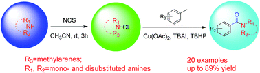 Graphical abstract: Copper-catalyzed one-pot oxidative amidation between methylarenes and amines