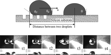 Graphical abstract: Coalescence of droplets on micro-structure patterned hydrophobic planar solid surfaces