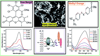 Graphical abstract: Polyaniline–single walled carbon nanotube composite – a photocatalyst to degrade rose bengal and methyl orange dyes under visible-light illumination