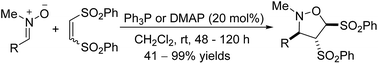 Graphical abstract: Lewis base-catalyzed diastereoselective [3 + 2] cycloaddition reaction of nitrones with electron-deficient alkenes: an access to isoxazolidine derivatives