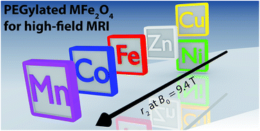 Graphical abstract: Synthesis, characterization, and evaluation of PEGylated first-row transition metal ferrite nanoparticles as T2 contrast agents for high-field MRI