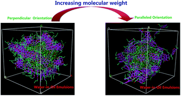 Graphical abstract: Mesoscopic probes in asphaltenes nanoaggregate structure: from perpendicular to paralleled orientation at the water-in-oil emulsions interface