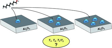 Graphical abstract: Effect of paramagnetic species on T1, T2 and T1/T2 NMR relaxation times of liquids in porous CuSO4/Al2O3