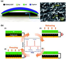 Graphical abstract: Wearable triboelectric nanogenerator using a plasma-etched PDMS–CNT composite for a physical activity sensor