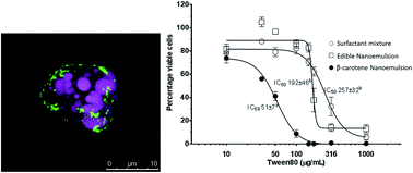 Graphical abstract: Biological fate of food nanoemulsions and the nutrients they carry – internalisation, transport and cytotoxicity of edible nanoemulsions in Caco-2 intestinal cells
