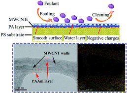 Graphical abstract: Enhanced separation and antifouling performance of reverse osmosis membrane incorporated with carbon nanotubes functionalized by atom transfer radical polymerization