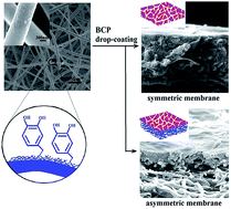 Graphical abstract: Fabrication of free-standing membranes with tunable pore structures based on the combination of electrospinning and self-assembly of block copolymers