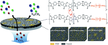 Graphical abstract: Piperazinium-mediated crosslinked polyimide-polydimethylsiloxane (PI-PDMS) copolymer membranes: the effect of PDMS content on CO2 separation