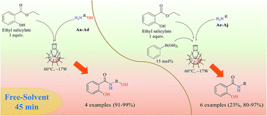 Graphical abstract: Fast synthesis of amides from ethyl salicylate under microwave radiation in a solvent-free system