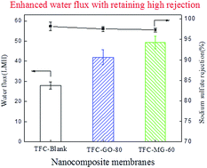 Graphical abstract: Enhancing the performance of thin-film nanocomposite nanofiltration membranes using MAH-modified GO nanosheets