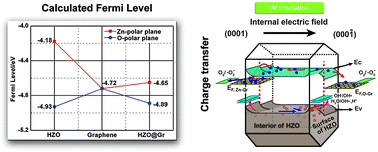 Graphical abstract: Illustration of charge transfer in graphene-coated hexagonal ZnO photocatalysts using Kelvin probe force microscopy