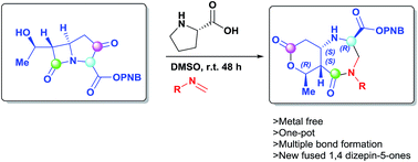 Graphical abstract: An unexpected re-arrangement of the antibiotic carbapenem core to new 1,4-diazepin-5-one scaffolds