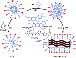 Graphical abstract: Polypyrrole/tannin biobased nanocomposite with enhanced electrochemical and physical properties