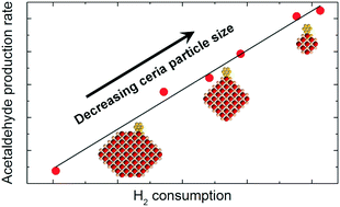 Graphical abstract: The interplay between ceria particle size, reducibility, and ethanol oxidation activity of ceria-supported gold catalysts