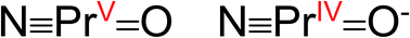 Graphical abstract: Pentavalent lanthanide nitride-oxides: NPrO and NPrO− complexes with N [[triple bond, length as m-dash]] Pr triple bonds