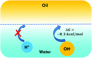 Graphical abstract: The behavior of hydroxide and hydronium ions at the hexadecane–water interface studied with second harmonic generation and zeta potential measurements