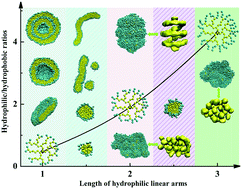 Graphical abstract: A dissipative particle dynamics simulation study on phase diagrams for the self-assembly of amphiphilic hyperbranched multiarm copolymers in various solvents