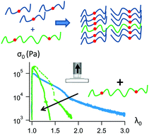 Graphical abstract: Effects of multifunctional cross-linkers on rheology and adhesion of soft nanostructured materials