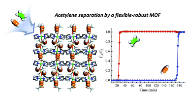 Graphical abstract: Efficient separation of ethylene from acetylene/ethylene mixtures by a flexible-robust metal–organic framework