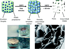 Graphical abstract: An innovative, fast and facile soft-template approach for the fabrication of porous PDMS for oil–water separation