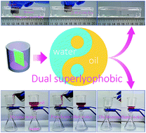 Graphical abstract: Novel dual superlyophobic materials in water–oil systems: under oil magneto-fluid transportation and oil–water separation