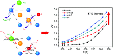 Graphical abstract: Synergistic effect by Na doping and S substitution for high thermoelectric performance of p-type MnTe