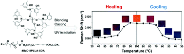 Graphical abstract: Eight-armed polydiacetylene under benzoxazine dimer branched polylactide: a structural combination for reversible thermochromic effects and a model case for free-standing poly(lactic acid) films