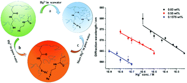 Graphical abstract: Fabrication of intelligent photonic crystal hydrogel sensors for selective detection of trace mercury ions in seawater