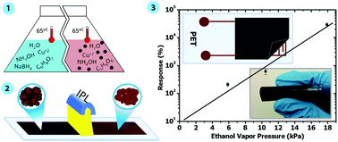 Graphical abstract: Seed mediated copper nanoparticle synthesis for fabricating oxidation free interdigitated electrodes using intense pulse light sintering for flexible printed chemical sensors