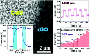 Graphical abstract: A novel high-performance self-powered UV-vis-NIR photodetector based on a CdS nanorod array/reduced graphene oxide film heterojunction and its piezo-phototronic regulation