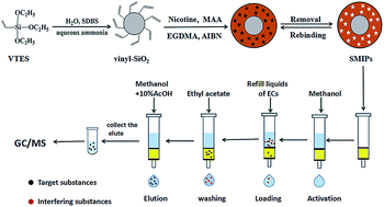Graphical abstract: Preparation of nicotine surface molecularly imprinted polymers for selective solid-phase extraction of nicotine from zero-level refill liquids of electronic cigarettes