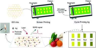 Graphical abstract: Rapid and sensitive on-site detection of pesticide residues in fruits and vegetables using screen-printed paper-based SERS swabs
