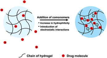 Graphical abstract: Efficient loading of ophthalmic drugs with poor loadability into contact lenses using functional comonomers