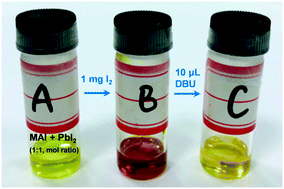 Graphical abstract: Suppressing generation of iodine impurity via an amidine additive in perovskite solar cells