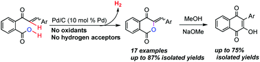 Graphical abstract: Pd/C-catalyzed dehydrogenation of 2-cinnamoylbenzoic acids to 3-benzylidene-3H-isochroman-1,4-diones