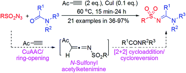 Graphical abstract: N-Sulfonyl acetylketenimine as a highly reactive intermediate for the synthesis of N-sulfonyl amidines