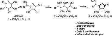 Graphical abstract: Efficient and regioselective synthesis of γ-lactone glycosides through a novel debenzylative cyclization reaction